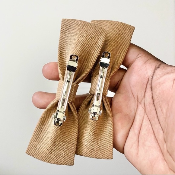 Set of 2 Handmade Denim Hairbows - Picture 3 of 4